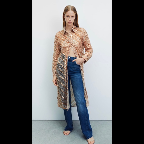 NEW ZARA PREMIUM COLLECTION LONG SEQUENCE TUNIC - Picture 1 of 9